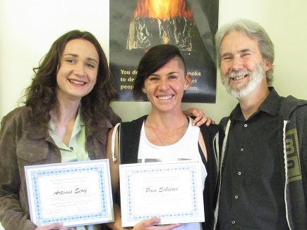 Artemis Seay, Pam Schierer and Henry Marchand with Creative Writing Certificates Awarded May 17, 2017