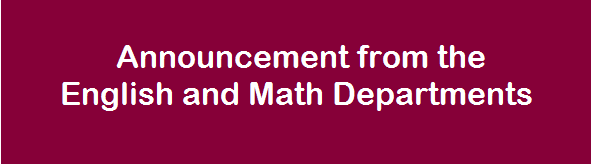 Link to the AB 705 annoucement from the English and Math Departments