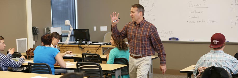 Instructor Anthony Villarreal teaching at the Education Center in Marina