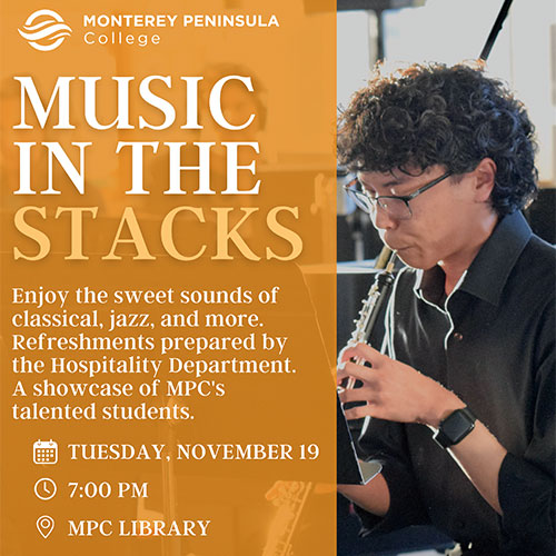 Image of a Musician. Music in the Stacks November 19 7pm Library